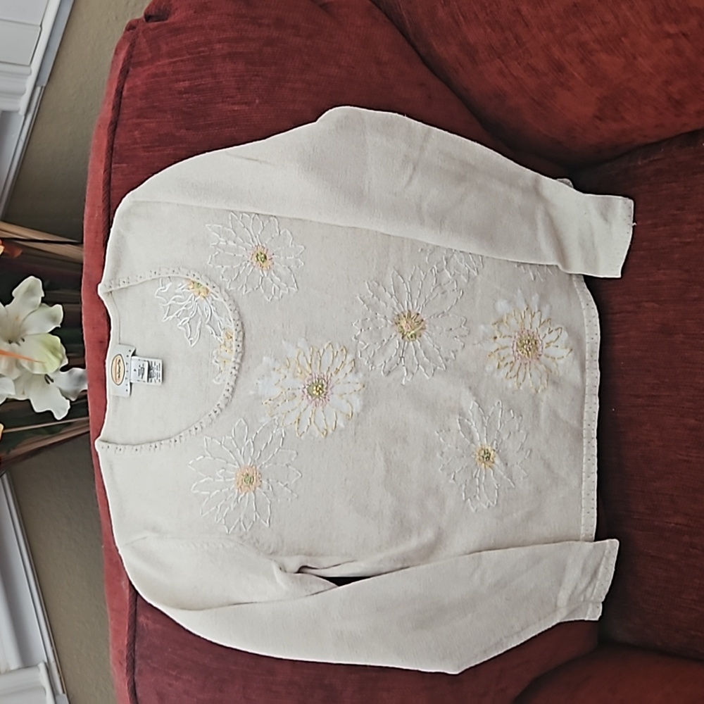 Talbots Petite Embroidered Sweater